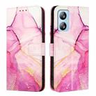 For Blackview A52 PT003 Marble Pattern Flip Leather Phone Case(Pink Purple Gold) - 2