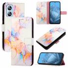 For Blackview A52 PT003 Marble Pattern Flip Leather Phone Case(Galaxy Marble White) - 1