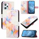 For Blackview A53 PT003 Marble Pattern Flip Leather Phone Case(Galaxy Marble White) - 1