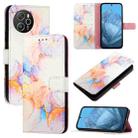 For Blackview Shark 8 PT003 Marble Pattern Flip Leather Phone Case(Galaxy Marble White) - 1