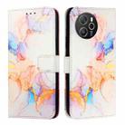 For Blackview Shark 8 PT003 Marble Pattern Flip Leather Phone Case(Galaxy Marble White) - 2