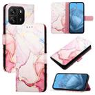 For Blackview Wave 6C PT003 Marble Pattern Flip Leather Phone Case(Rose Gold) - 1