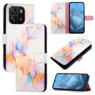 For Blackview Wave 6C PT003 Marble Pattern Flip Leather Phone Case(Galaxy Marble White) - 1