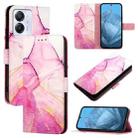 For Blackview Color 8 PT003 Marble Pattern Flip Leather Phone Case(Pink Purple Gold) - 1