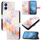 For Blackview Color 8 PT003 Marble Pattern Flip Leather Phone Case(Galaxy Marble White) - 1