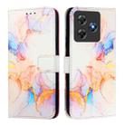 For Blackview Wave 8C PT003 Marble Pattern Flip Leather Phone Case(Galaxy Marble White) - 2