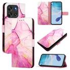 For Blackview Oscal Flat 1C PT003 Marble Pattern Flip Leather Phone Case(Pink Purple Gold) - 1