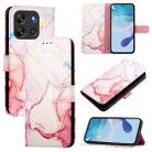 For Blackview Oscal Flat 1C PT003 Marble Pattern Flip Leather Phone Case(Rose Gold) - 1