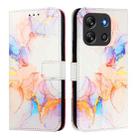For Blackview Oscal Flat 1C PT003 Marble Pattern Flip Leather Phone Case(Galaxy Marble White) - 2