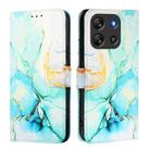 For Blackview Oscal Flat 1C PT003 Marble Pattern Flip Leather Phone Case(Green) - 2