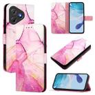 For Blackview Oscal Flat 2 / 2C PT003 Marble Pattern Flip Leather Phone Case(Pink Purple Gold) - 1