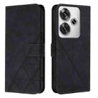 For Xiaomi Poco F6 Crossbody 3D Embossed Flip Leather Phone Case(Black) - 2