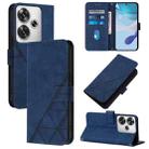 For Xiaomi Poco F6 Crossbody 3D Embossed Flip Leather Phone Case(Blue) - 1