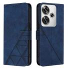 For Xiaomi Poco F6 Crossbody 3D Embossed Flip Leather Phone Case(Blue) - 2