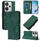 For Xiaomi Poco F6 Crossbody 3D Embossed Flip Leather Phone Case(Green) - 1