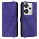 For Xiaomi Poco F6 Crossbody 3D Embossed Flip Leather Phone Case(Purple) - 2