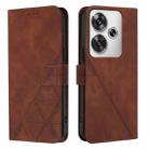 For Xiaomi Poco F6 Crossbody 3D Embossed Flip Leather Phone Case(Brown) - 2