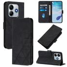 For Xiaomi Poco M7 Pro 5G Global Crossbody 3D Embossed Flip Leather Phone Case(Black) - 1