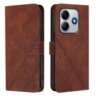 For Xiaomi Poco M7 Pro 5G Global Crossbody 3D Embossed Flip Leather Phone Case(Brown) - 2