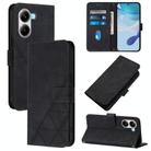 For Xiaomi Poco X7 Pro Crossbody 3D Embossed Flip Leather Phone Case(Black) - 1