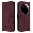 For Xiaomi 15 Ultra Crossbody 3D Embossed Flip Leather Phone Case(Wine Red) - 2