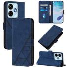 For Xiaomi Poco M6 4G / M6 Plus Crossbody 3D Embossed Flip Leather Phone Case(Blue) - 1