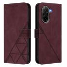 For Xiaomi Poco C71 4G Crossbody 3D Embossed Flip Leather Phone Case(Wine Red) - 2