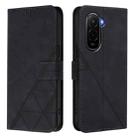 For Xiaomi Poco M7 4G 169mm Crossbody 3D Embossed Flip Leather Phone Case(Black) - 2