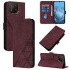 For Asus ROG Phone 8 Crossbody 3D Embossed Flip Leather Phone Case(Wine Red) - 1