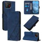 For Asus ROG Phone 8 Crossbody 3D Embossed Flip Leather Phone Case(Blue) - 1