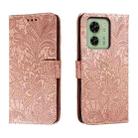 For Motorola Edge 40 Lace Flower Embossing Flip Leather Phone Case(Rose Gold) - 1