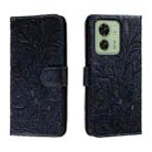 For Motorola Edge 40 Lace Flower Embossing Flip Leather Phone Case(Dark Blue) - 1