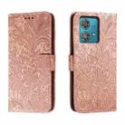 For Motorola  Edge 40 Neo Lace Flower Embossing Flip Leather Phone Case(Rose Gold) - 1