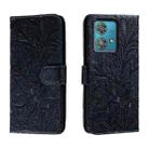 For Motorola  Edge 40 Neo Lace Flower Embossing Flip Leather Phone Case(Dark Blue) - 1