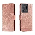 For Motorola Edge 50 Pro Lace Flower Embossing Flip Leather Phone Case(Rose Gold) - 1