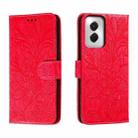 For Motorola Moto G Power 5G 2024 Lace Flower Embossing Flip Leather Phone Case(Red) - 1