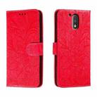 For Motorola Moto G4 Lace Flower Embossing Flip Leather Phone Case(Red) - 1