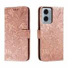 For Motorola Moto G24 Power Lace Flower Embossing Flip Leather Phone Case(Rose Gold) - 1