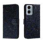 For Motorola Moto G24 Power Lace Flower Embossing Flip Leather Phone Case(Dark Blue) - 1