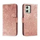 For Motorola Moto G54 Lace Flower Embossing Flip Leather Phone Case(Rose Gold) - 1