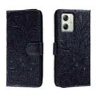 For Motorola Moto G54 Lace Flower Embossing Flip Leather Phone Case(Dark Blue) - 1