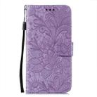 For Motorola Moto G84 Lace Flower Embossing Flip Leather Phone Case(Purple) - 3