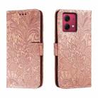 For Motorola Moto G84 Lace Flower Embossing Flip Leather Phone Case(Rose Gold) - 1