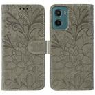 For Motorola Moto G05 / E15 Lace Flower Embossing Flip Leather Phone Case(Grey) - 1