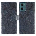 For Motorola Moto G05 / E15 Lace Flower Embossing Flip Leather Phone Case(Dark Blue) - 1