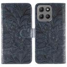 For Motorola Moto G15 Lace Flower Embossing Flip Leather Phone Case(Dark Blue) - 1