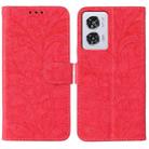 For Motorola Edge 50 Fusion Lace Flower Embossing Flip Leather Phone Case(Red) - 1