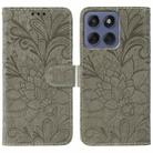 For Motorola Edge 60 Fusion 5G Lace Flower Embossing Flip Leather Phone Case(Grey) - 1