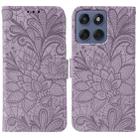 For Motorola Edge 60 Fusion 5G Lace Flower Embossing Flip Leather Phone Case(Purple) - 1
