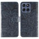 For Motorola Edge 60 Fusion 5G Lace Flower Embossing Flip Leather Phone Case(Dark Blue) - 1